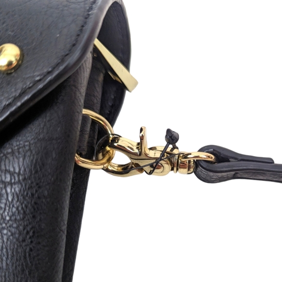 INC International Concepts Vegan Leather Crossbody Purse Black Gold Studded - Picture 9 of 9